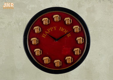 El arte decorativo redondo de la pared del reloj de pared del reloj de pared de madera redonda firma el vintage/el estilo retro