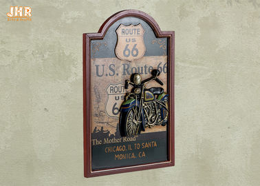 La pared de Route 66 firma las placas de madera de la pared de la motocicleta de la antigüedad de la decoración de la pared del camino de la madre
