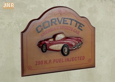 El tapiz de madera del coche de la resina de la muestra 3D del Pub de las placas de la pared de deportes del coche de la decoración antigua de la pared firma
