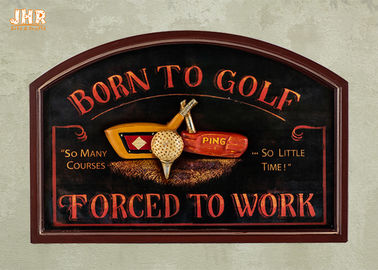 El arte decorativo de la pared de las placas 3D de la pared del MDF de la decoración de la pared de Golf Club firma color verde de la muestra del Pub