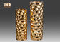 Final de la hoja de oro de las macetas de la fibra de vidrio del cilindro del diseño de la frambuesa dos tamaños