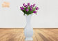 Floreros blancos brillantes decorativos del piso de los floreros de la tabla de la pieza central de la fibra de vidrio