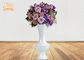 Floreros blancos brillantes del piso de los plantadores de la fibra de vidrio de la boca ancha para las flores artificiales