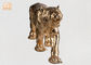 El oro grande hojeó la estatua animal de la tabla de la escultura del tigre de las estatuillas de Polyresin