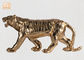 El oro grande hojeó la estatua animal de la tabla de la escultura del tigre de las estatuillas de Polyresin