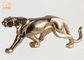 decoración de la escultura del leopardo del 130cm con la estatua del animal de Polyresin del final de la hoja de oro