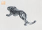 La plata casera de la decoración hojeó la escultura animal del leopardo de la fibra de vidrio de las estatuillas de Polyresin