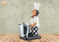 Estante tablero del vino de la estatua del cocinero italiano del restaurante de los tenedores de botella del cocinero de Polyresin