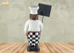 Estatua polivinílica del tablero de la mesa de la estatuilla del cocinero de la mini de las pizarras de la resina escultura de madera del cocinero