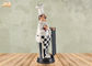 Cocinero gordo feliz de Polyresin que lleva a cabo la figura de madera decoración de la estatua del cocinero de la resina de la pizarra