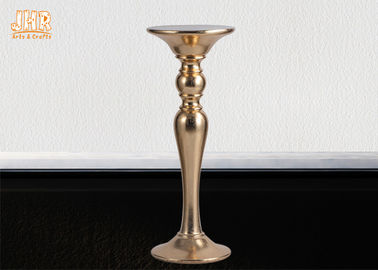 El oro clásico hojeó los artículos redondos de la decoración de la boda del soporte de la planta del pedestal de la fibra de vidrio