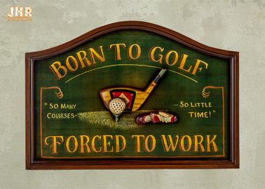 La pared de madera de la antigüedad casera de la decoración firma muestras de la pared del golf de las muestras 3D del arte de la pared de Golf Club