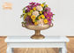 Los floreros con base/flor de la tabla de la pieza central de la boda de la fibra de vidrio de la hoja de oro ruedan el tamaño 2