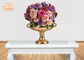 Los floreros con base/flor de la tabla de la pieza central de la boda de la fibra de vidrio de la hoja de oro ruedan el tamaño 2
