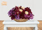 Florero helado de la tabla de la pieza central del cuenco de la porción de la flor de la decoración de la fibra de vidrio del oro