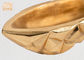 Cuenco decorativo del modelo de oro de la hoja de la tabla del florero de la fibra de vidrio geométrica de las macetas
