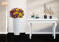 Plantadores decorativos de la fibra de vidrio de los artículos de Homewares de los floreros blancos brillantes del piso para el hotel casero