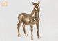 Estatua animal decorativa de la tabla de la escultura del caballo de las estatuillas de Polyresin de la hoja de oro