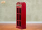 Color rojo de teléfono de la cabina de almacenamiento del gabinete de la antigüedad del almacenamiento del estante del MDF del estante de madera británico del piso