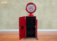 Color rojo de las multimedias del almacenamiento del estante de gabinete del reloj tablero de madera decorativo rojo de madera