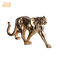 Final animal de la hoja de oro de la fibra de vidrio de las estatuillas de Polyresin de la decoración de la resina de la estatua animal del leopardo